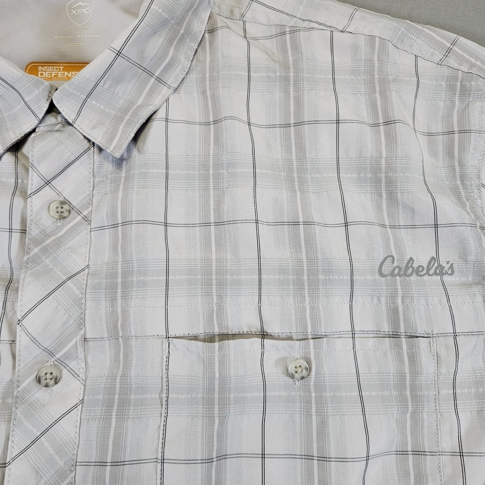 Cabelas XPG Shirt Mens 2XL Grey Outdoor Fishing Hiking XPG Insect Defense - Picture 4 of 15